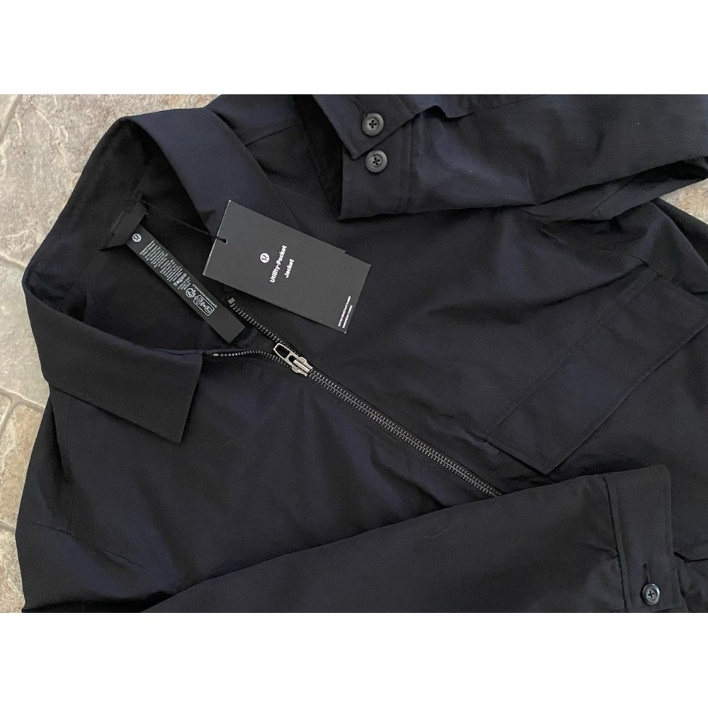 Lululemon Utility Pocket Jacket Coat‎ Black Collared Full Zip Men's XXL 2XL New